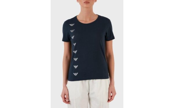 T-Shirt Maglia Donna Emporio Armani 3Ltt12 Blu-M)