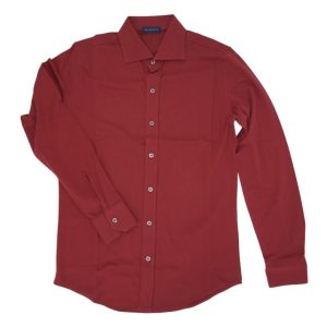Bramante Camicia Uomo Rosso in Cotone Estiva Elasticizzata Maglieria Italiana - Rosso - 48