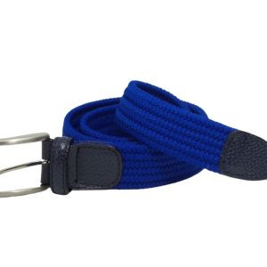 Cintura Uomo Tessuto Intrecciata Cristoforo Labate Blu Jeans Manifattura Italiana - 95/110