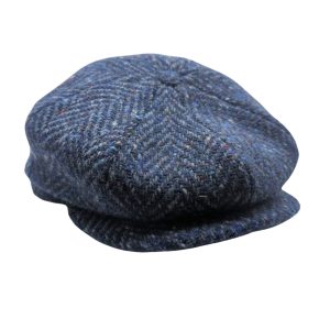 City Sporto Berretto Uomo Relax Donegal Tweed Cappelo invernale 100% Lana Made in Italy - Blu - 59