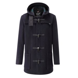 Gloverall Montgomery Uomo Cappotto Invernale Mid Duffle Navy Black Wacht - M