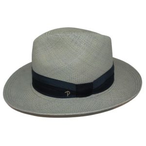 Panizza Cappello Uomo in Paglia Panama Fine Brisavin Puyo Grigio Manifattura Italiana - Grigio - 60