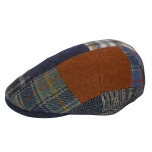 Panizza Berretto Uomo Pachwork Peaked Patch 100% Lana Invernale Multicolore Cappello - Multicolore - 59