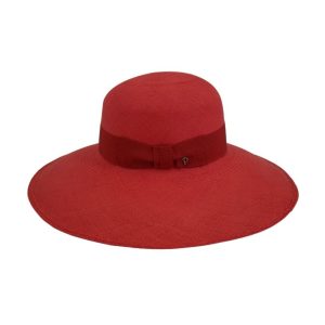 Panizza Cappello Donna Violet 100% Paglia Toquilla Brisas Rosso Alla Pescatora - 57