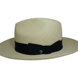 Panizza Puyo Cappello Paglia Fine Panama Hats Brisas 8 Uomo Estivo Fascia Nera - 57