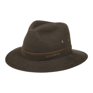 Stetson Avasun Waxed Cotton Traveller Uomo Cappello Tessuto Outdoor Cotone Estate Inverno - Verde - XXL