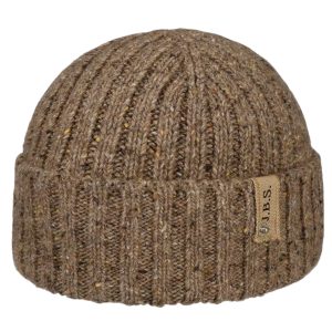 Stetson Berretto in Lana Hantsport Donegal Uomo Beanie Lavorato a Maglia con Risvolto Autunno/Inverno - Beige - Unica