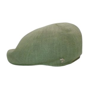 Panizza Berretto Cappello Uomo Verde Estivo 100% Lino GatSby/301/4 - Verde - 58