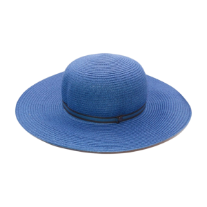 Borsalino Cappello Panama Donna Giselle Treccia Carta Tesa Larga Blu Estivo - Blu - S