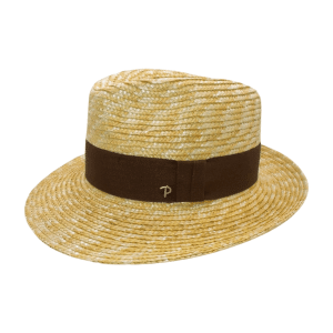 Panizza Cappello Uomo Fine Quality Hand Crafted Made in Italy Beige Fascia Marrone - Beige - 57